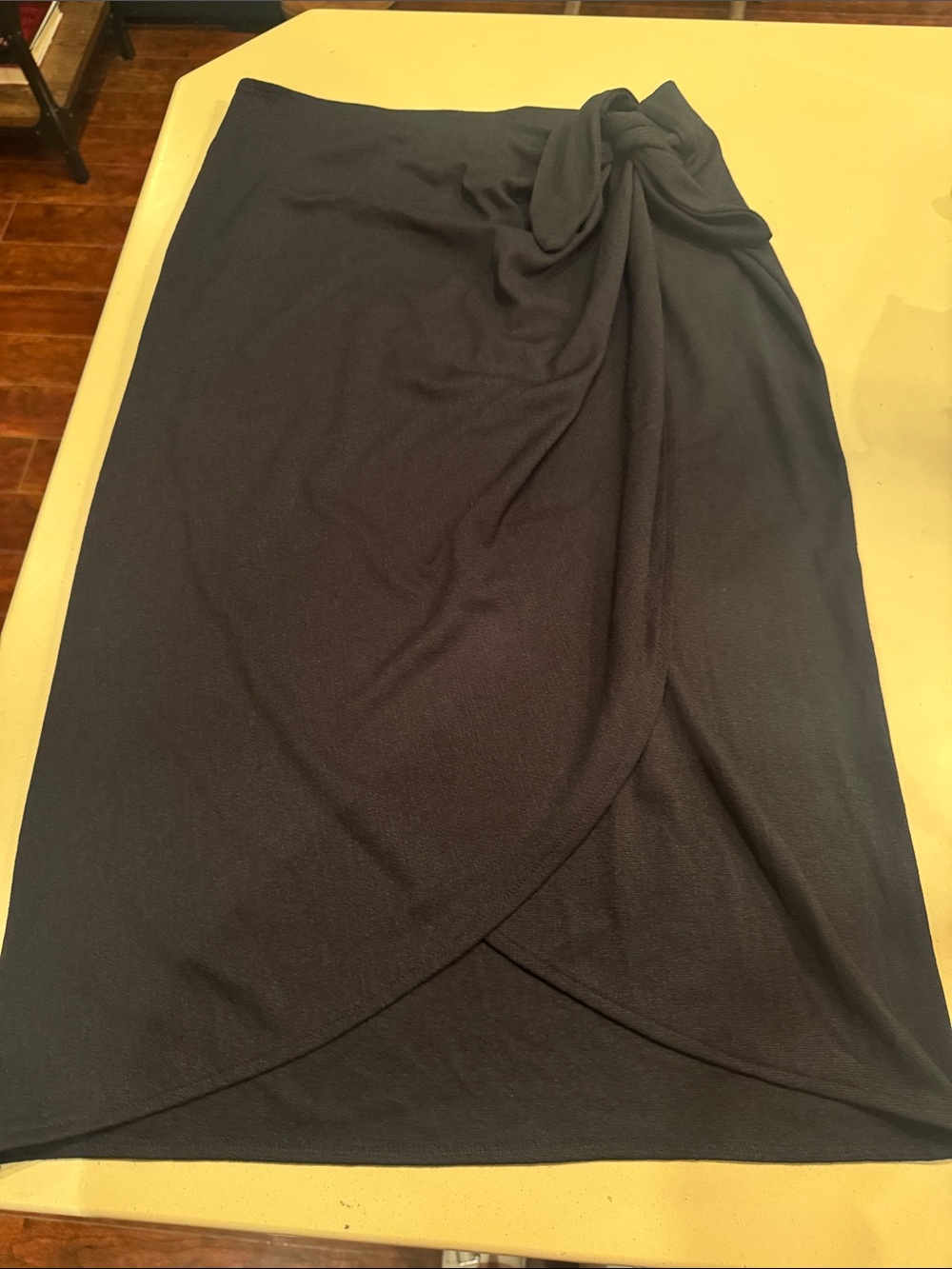 H & M Black Knot-Detail Wrap Pencil Skirt - Women